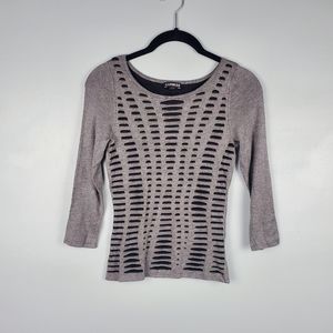Express cut-out 3/4 sleeve stretchy fitted sweater Size XS